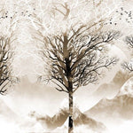 Tapet personalizat forest cu o imagine a unei crengi solitare in tonuri de sepia oferind o atmosfera contemplativa si clasica sepia branches