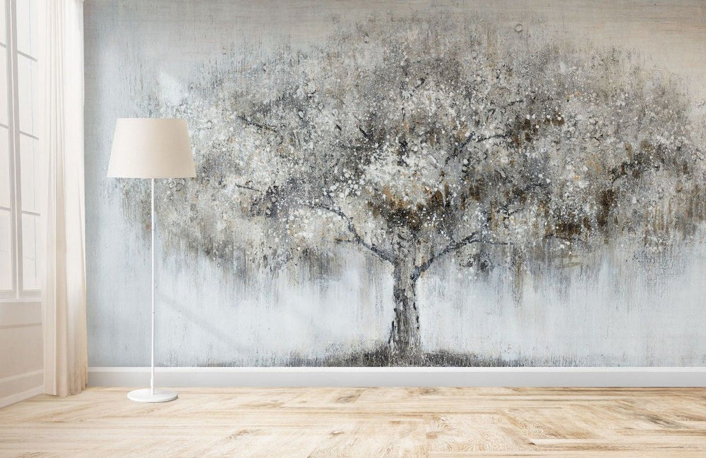 Tapet personalizat forest cu un copac vechi impunator evidentiat printr o textura bogata si detalii ce subliniaza trecerea timpului old tree