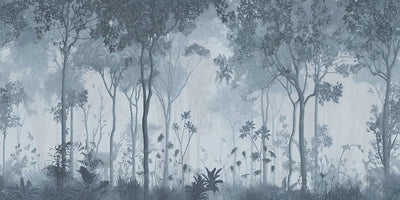 fototapet personalizat forest cu o reprezentare artistica a unor cerbi intr o padure intunecata evocand o atmosfera misterioasa inainte de furtuna deers before storm
