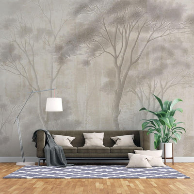 tapet personalizat forest cu o ilustratie de padure stilizata cu detalii punctate aducand o nota de eleganta si unicitate soft dot forest