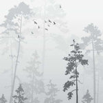 Tapet Personalizat Forest cu peisaj vertical dintr-o padure in ceata - VERTICAL FOG TREES