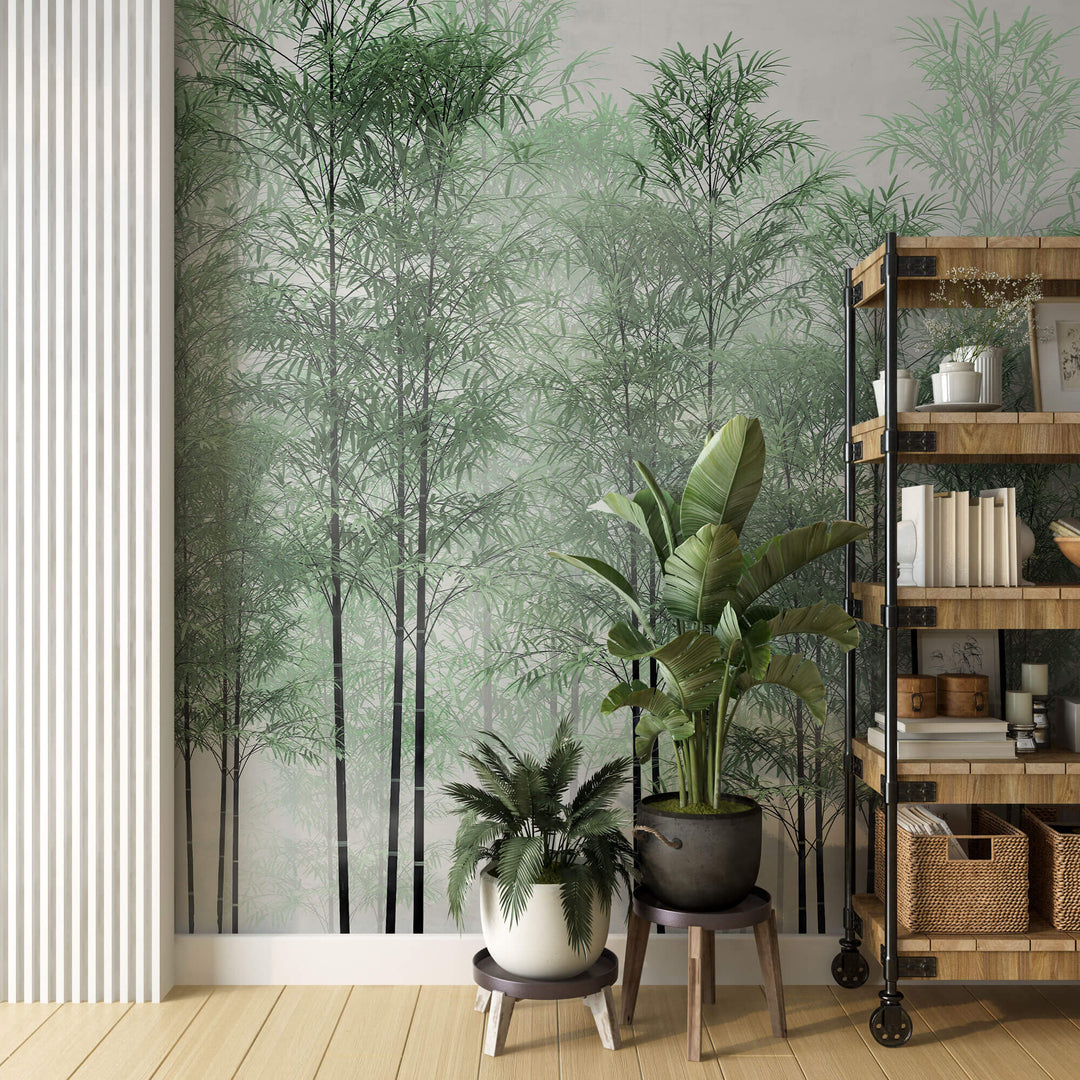 Tapet Personalizat Forest cu padure de bambus verde - BAMBOO TREES