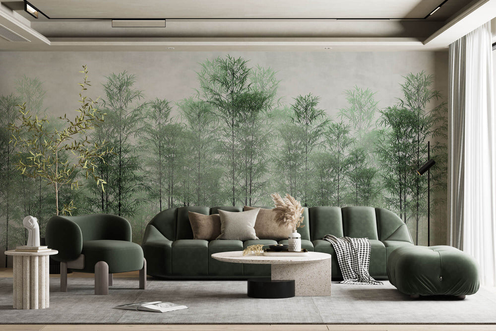 Tapet Personalizat Forest cu padure de bambus verde - BAMBOO TREES
