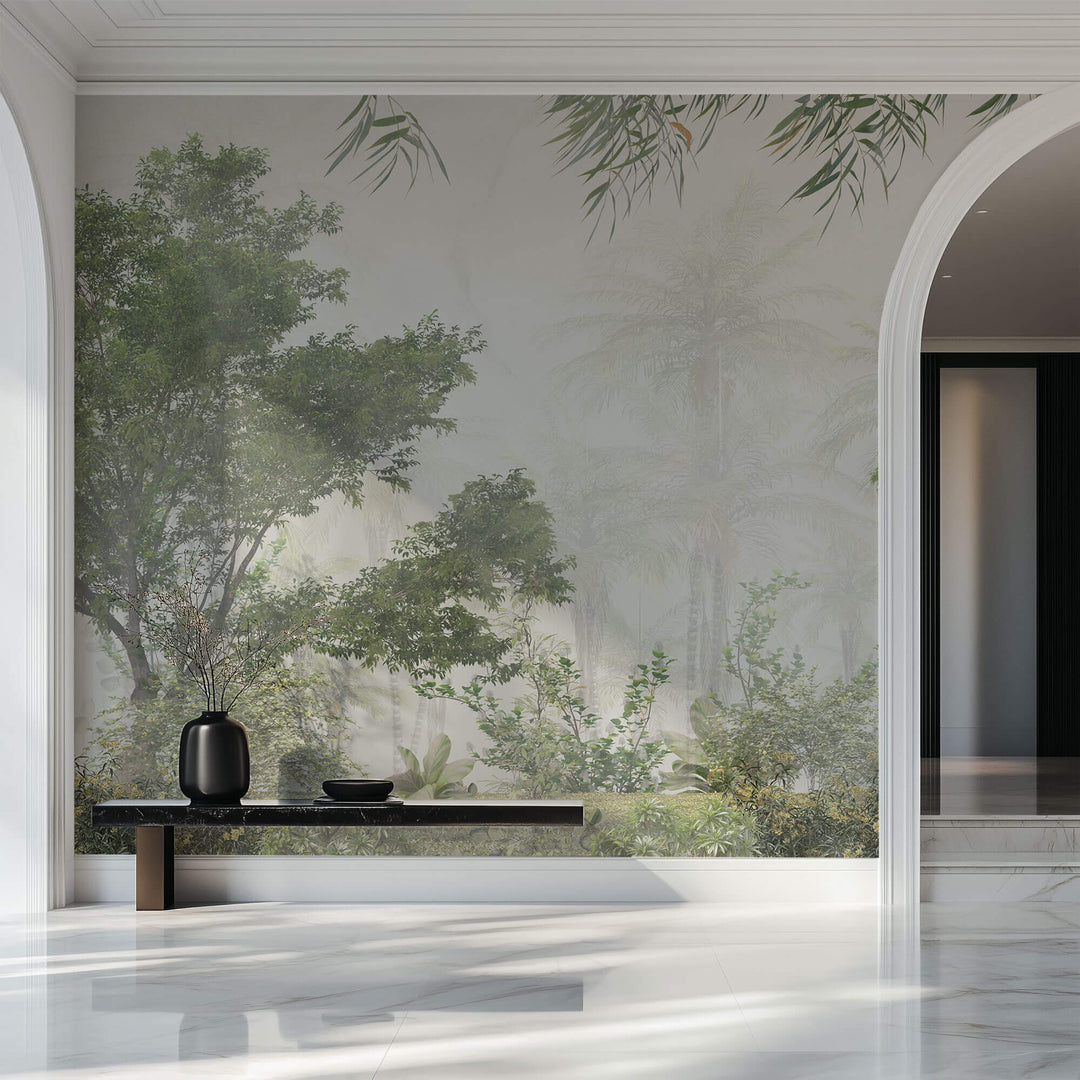 Tapet Personalizat Forest cu padure ploioasa in ceata - TROPICAL FOREST