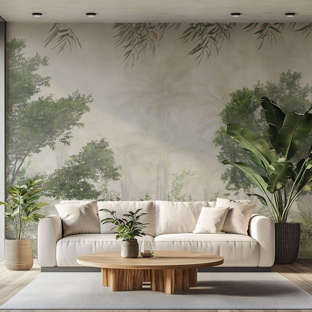 Tapet Personalizat Forest cu padure ploioasa in ceata - TROPICAL FOREST