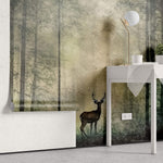 Tapet Personalizat Forest cu cerb si padure intunecata cu fundal texturat - DARK REINDEER