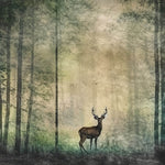Tapet Personalizat Forest cu cerb si padure intunecata cu fundal texturat - DARK REINDEER