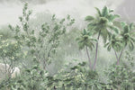 Tapet Personalizat Forest cu padure tropicala verde in ceata - DENSE TROPICAL FOREST