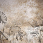 Tapet Personalizat Forest cu plante imprimate pe un fundal cu textura de hartie - PAPER TEXTURED FOREST