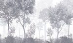 Tapet Personalizat Forest cu padure gri in ceata - GREY-BLUE FOREST