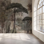 Tapet Personalizat Forest cu copaci inalti intr-o fresca veche - OLD FRESCO TREES