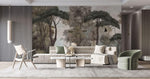 Tapet Personalizat Forest cu copaci inalti intr-o fresca veche - OLD FRESCO TREES