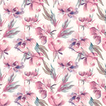 Tapet personalizat - PINK WATERCOLORED FLOWERS