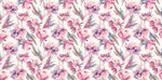 Tapet personalizat - PINK WATERCOLORED FLOWERS