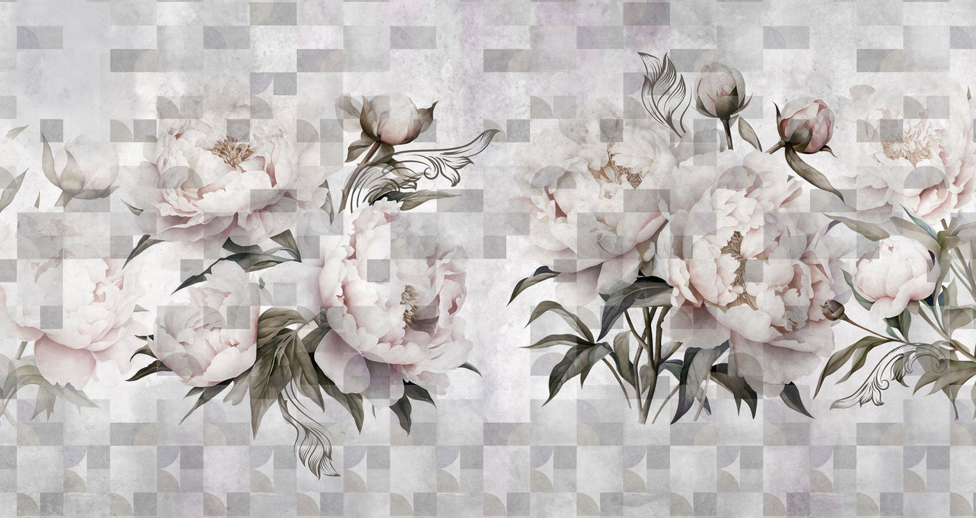 fototapet-personalizat-floral-cu-flori-roz-de-bujori-infloriti-pe-un-fundal-alb-geometric-geometric-peony