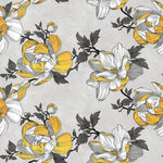 Tapet personalizat floral cu flori galbene in fundal gri grey 'n yellow