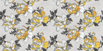 Tapet personalizat floral cu flori galbene in fundal gri grey 'n yellow