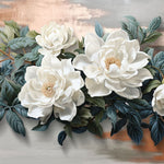 Tapet personalizat floral cu flori stilizate cu accente 3d aducand profunzime si un efect modern decorului 3d floral accents