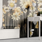 Tapet personalizat floral cu flori de narcisa in tonuri luminoase aducand o senzatie de primavara si puritate daffodil light