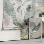Tapet personalizat floral cu flori si forme abstracte ce evoca esenta primaverii intr un stil modern si artistic abstract spring