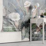 Fototapet personalizat floral cu flori de cala aranjate intr un buchet luminos creand o imagine eleganta si rafinata cala bouquet light