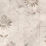 Tapet personalizat floral cu flori minimalist stilizate pe un fundal cu aspect de stucada pentru un design modern si aerisit minimalist stucco flowers