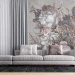 Tapet personalizat floral cu flori de bujor intr un stil artistic cu petale ample si culori vibrante emanand eleganta si creativitate artsy peonies