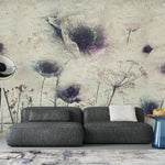 Tapet personalizat floral cu o ilustratie a unei flori in stil acuarela cu un efect de cerneala ce se difuzeaza aducand un plus de originalitate ink bloom