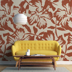 Tapet personalizat floral cu flori in nuante bogate de purpuriu aducand o nota de eleganta si pasiune decorului crimson flowers