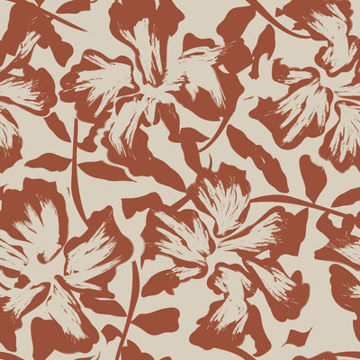 tapet personalizat floral cu flori in nuante bogate de purpuriu aducand o nota de eleganta si pasiune decorului crimson flowers