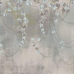 Tapet Personalizat Floral cu liane inflorite si fundal cu efect de plaster - FLOWER VINES