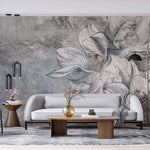 Tapet Personalizat Floral cu flori de lotus in nuante de albastru - TEXTURED LOTUS