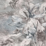 Tapet Personalizat Floral cu flori de lotus in nuante de albastru - TEXTURED LOTUS