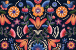 Tapet Personalizat Floral cu model floral de inspiratie tribala - TRIBAL FLOWERS