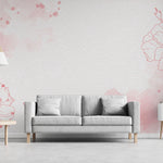 Tapet Personalizat Floral cu flori in pictura watercolor in nuante de roz - PINK WATERCOLOR PAPER
