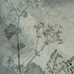Tapet Personalizat Floral cu flori in fundal de plaster in nuante de verde - ABSTRACT FLOWER DESIGN