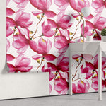 Tapet Personalizat Floral cu flori de magnolie in nuante de roz fucsia - FUCHSIA MAGNOLIA