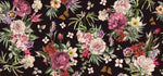 Tapet Personalizat Floral cu aranjamente florale pe un fundal maro inchis - TEXTURED FLOWER COLLAGE