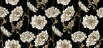 Tapet personalizat - BLACK & WHITE FLORAL PATTERN