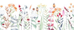 Tapet Personalizat Floral cu flori fragile colorate in stil watercolor - SOFT WATERCOLOR PLANTS