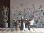 Tapet Personalizat Floral cu flori de camp in nuante albastrui - BLUE TINTED WILDFLOWERS