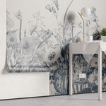 Tapet Personalizat Floral cu flori de camp in nuante albastrui - BLUE TINTED WILDFLOWERS