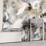 Tapet Personalizat Floral cu elemente florale abstracte in nuante de bej - ABSTRACT PETALS