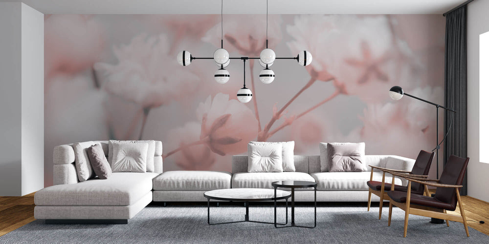 Fototapet Personalizat Floral cu foarea miresei roz - BLURRY PINK