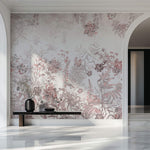 Tapet Personalizat Floral cu peisaj floral in nuante de roz - WINTER PINK FLOWERS
