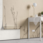 Fototapet Personalizat Floral cu umbre de plante pe un perete in stil plaster - GENTLE SHADOWS