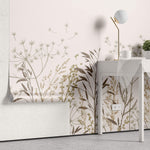 Tapet Personalizat Floral cu plante tomnatice in nuante de crem - FLORAL ILLUSTRATION