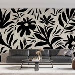Tapet Personalizat Floral cu plante si flori ilustrate in stil minimalist - INKBOLT FLOWERS