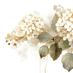 Tapet Personalizat Floral cu hortensie alba cu insertii aurii - GOLDEN CREAM HYDRANGEA