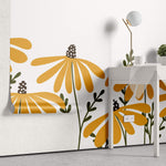 Tapet Personalizat Floral cu ilustratie florala cu floarea soarelui in stil retro - HIPPIE SUNFLOWER